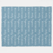 名前がパーソナライズされた繰り返された男の赤ちゃん毛布 フリースブランケット (正面(横))