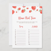 名前が一致するチューンゲーム、ベリー スウィート ベイビー シャワーのゲーム 招待状 (正面)