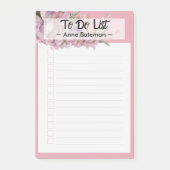 名前が並んだリストを実行するにはデザインピンクの花 ポストイット (正面)