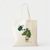 名前が入ったかわいい鉢の観葉植物 トートバッグ (正面)