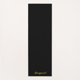 名前が入ったエレガントなブラックヨガマット ヨガマット