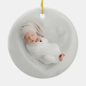 名前が写真の初めてのクリスマス セラミックオーナメント (裏面)