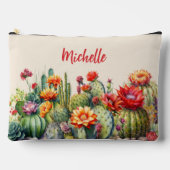 名前が大きい美しい花のサボテン アクセサリーポーチ (正面)