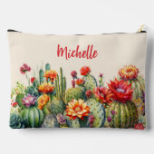 名前が大きい美しい花のサボテン アクセサリーポーチ (裏面)