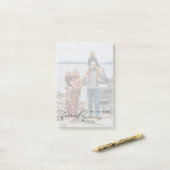 名前が暗くなパーソナライズされたった投稿ノート付き写真 ポストイット (デスク上)