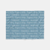 名前が繰り返されたカスタマイズ可能なベビーボーイのブランケット フリースブランケット (正面(横))