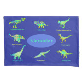 名前が青の恐竜カラフルたち 枕カバー (正面)