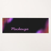 名前が黒のピンクのドットパターン ヨガマット (正面(横))