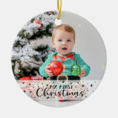 名前が2つの初めてのクリスマス セラミックオーナメント (正面)