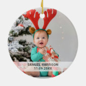 名前が2つの初めてのクリスマス セラミックオーナメント (裏面)