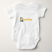 名前がCで始まるベビーのDinoアルファベット ベビーボディスーツ (裏面)