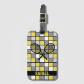 名前がchecked🎾テニスラケット ラゲッジタグ (正面縦)