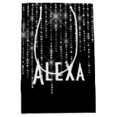 名前きらきら光る付きRhinestone ミディアムペーパーバッグ (正面)