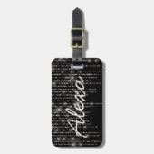 名前きらきら光る付きRhinestone ラゲッジタグ (正面縦)