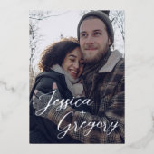 名前だけで日付を保存 箔招待状 (正面)