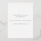 名前だけで日付を保存 箔招待状 (裏面)