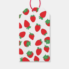 名前つきストロベリーパターン文字 ギフトタグ