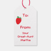 名前つきストロベリーパターン文字 ギフトタグ (裏面)