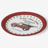 名前でツリーのクリスマスパーティーをトリミングする ペーパープレート (アングル)