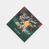 名前でテーマを設定したバスケットボールクリスマス スタンダードランチョンナプキン (角)