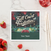 名前でテーマを設定したバスケットボールクリスマス スタンダードランチョンナプキン (インサイチュ)