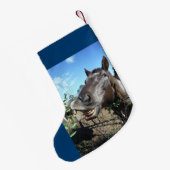 名前でパーソナライズ,おもしろい顔クリスマスホース スモールクリスマスストッキング (裏面 (吊り時))