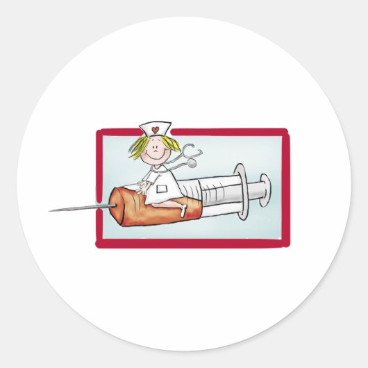 名前でパーソナライズ – すごいナース ラウンドシール (正面)