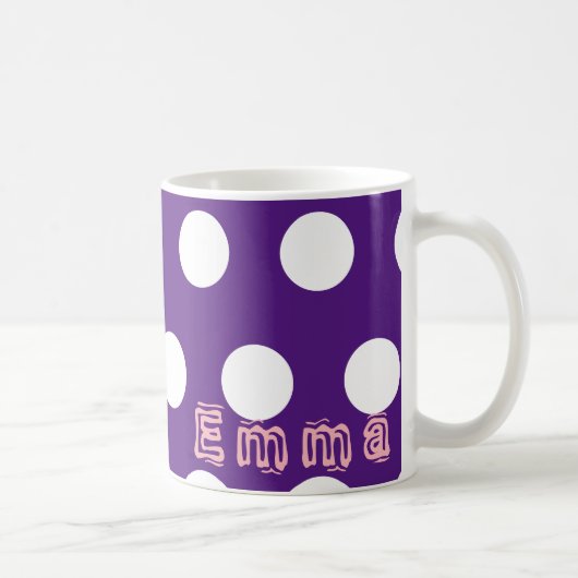 名前でパーソナライズPolka Mag コーヒーマグカップ (右)