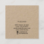 名前で手作りのハートが大好きでイヤリングスタッドホルダー スクエア名刺 (裏面)