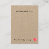 名前で手作りのハートクリップホルダーが大好き 名刺 (正面)