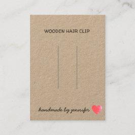 名前で手作りのハートクリップホルダーが大好き 名刺