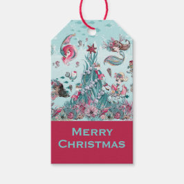 名前とあいさつ文をパーソナライズする人魚と友達 ギフトタグ