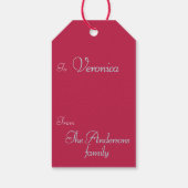 名前とあいさつ文をパーソナライズする人魚と友達 ギフトタグ (裏面)