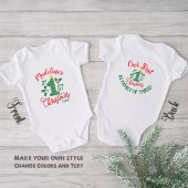 名前とともに私たちの初めてのクリスマス - 3人家族として ベビーボディスーツ