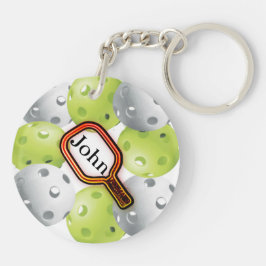 名前とのPickleball Keychainか前部またはバック キーホルダー
