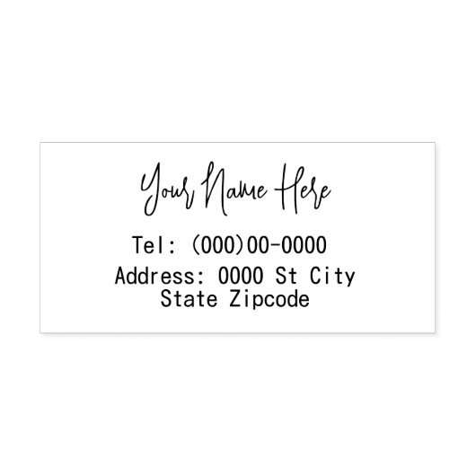 名前とアドレスのカスタマイズ可能 ラバースタンプ (インプリント)