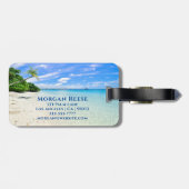 名前とアドレスのカスタマイズ,サンディビーチヤシの木 ラゲッジタグ (裏面横)