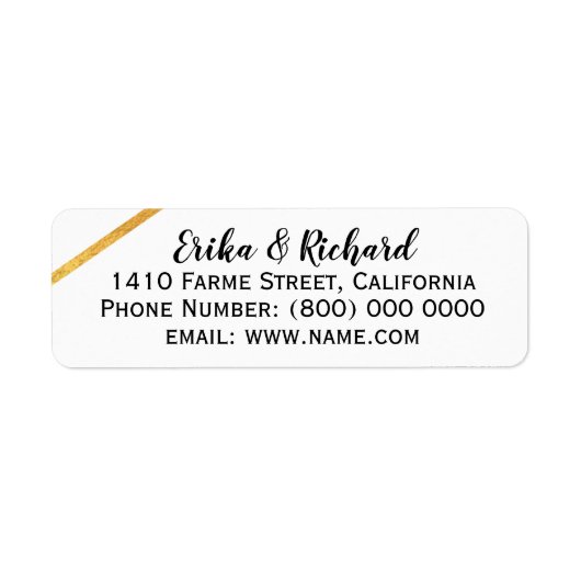 名前とアドレス情報を含むラベル ラベル (正面)