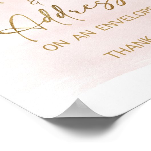 名前とアドレス水色赤面と金ゴールド記号 ポスター (角)