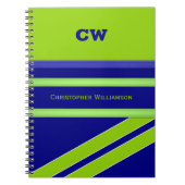 名前とイニシャルの緑のオフィスを追加 ノートブック (正面)