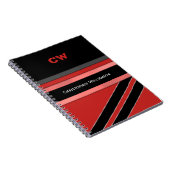 名前とイニシャルの赤い黒いオフィスを追加 ノートブック (右側)