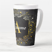 名前とイニシャルの追加 カフェラテマグ (右アングル)