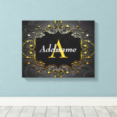 名前とイニシャルの追加 キャンバスプリント (インサイチュ (ウッドフロア))