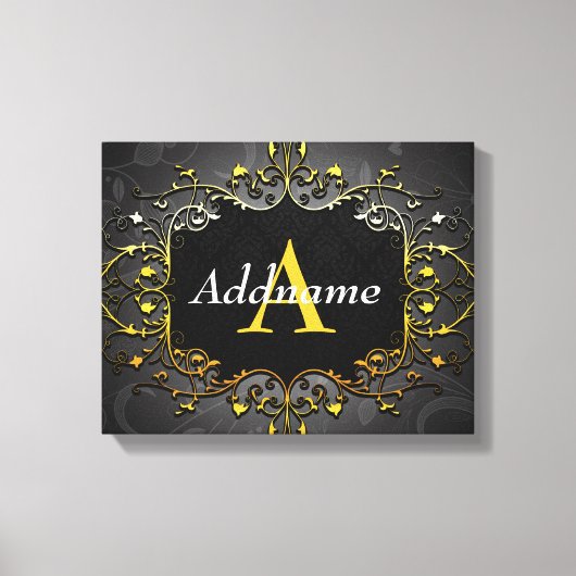 名前とイニシャルの追加 キャンバスプリント (正面)
