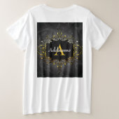 名前とイニシャルの追加 プラスサイズTシャツ (デザイン裏面)