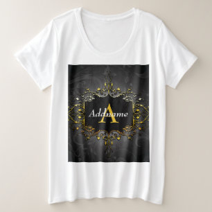 名前とイニシャルの追加 プラスサイズTシャツ