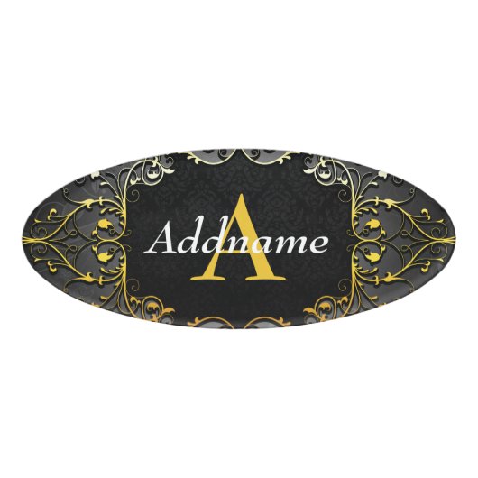 名前とイニシャルの追加 名札 (正面)