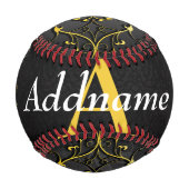 名前とイニシャルの追加 野球ボール (裏面)
