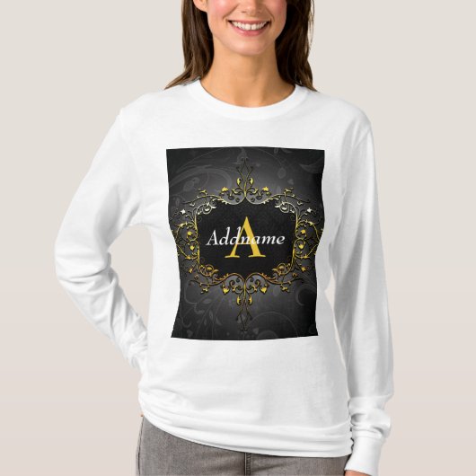 名前とイニシャルの追加 Tシャツ (正面)
