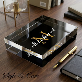 名前とイニシャルの重量 – ギフトパーソナライズされた品 ペーパーウェイト